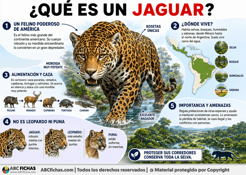 Infografia sobre ¿Qué es un jaguar?