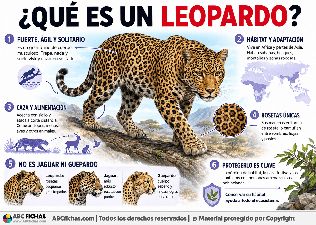Infografia sobre ¿Qué es un leopardo?
