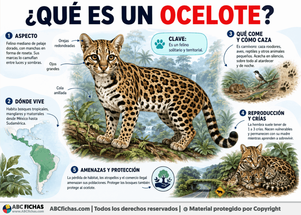 Infografia sobre ¿Qué es un ocelote?