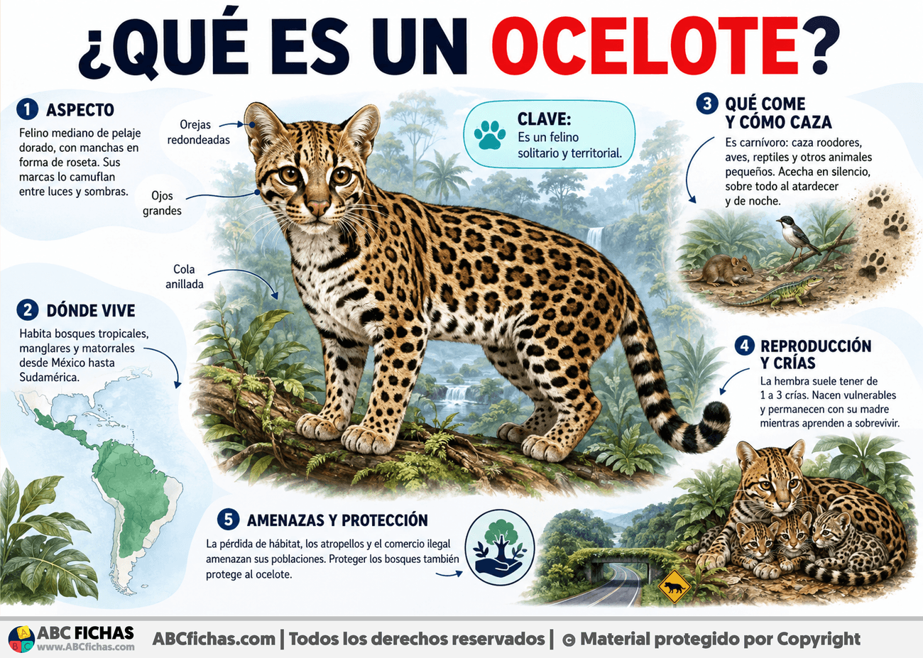 Infografia sobre ¿Qué es un ocelote?