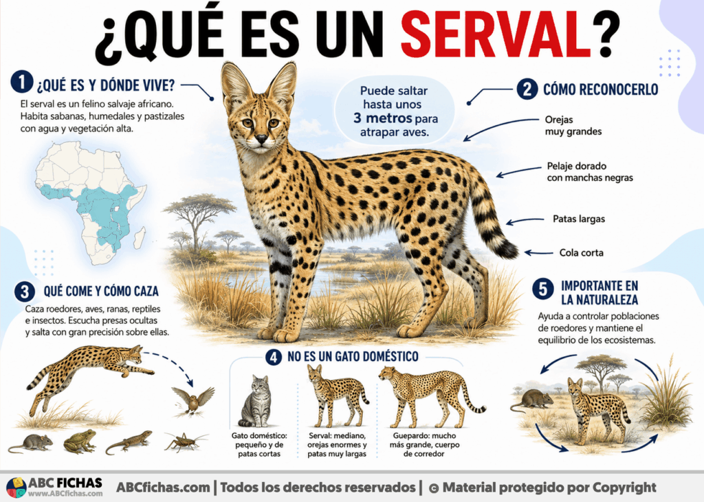 Infografia sobre ¿Qué es un serval?