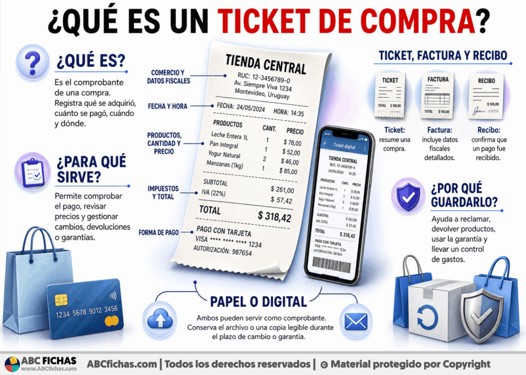Infografia sobre ¿Qué es un ticket de compra?