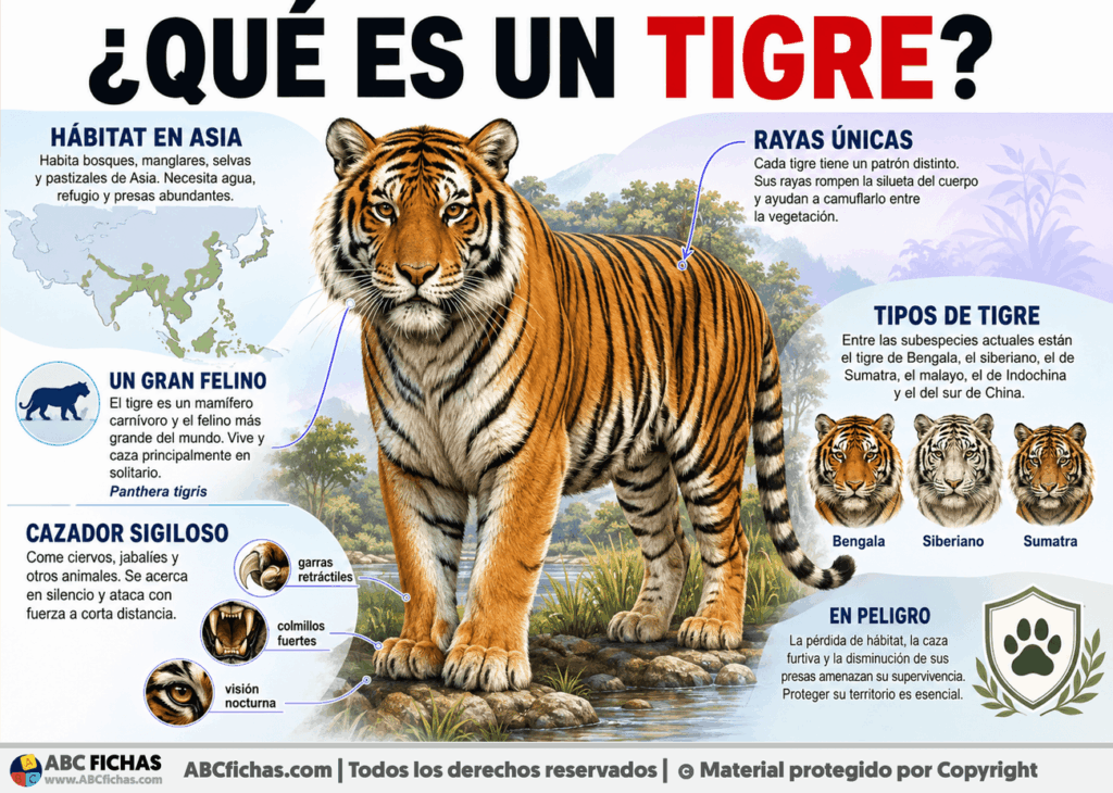 Infografia sobre ¿Qué es un tigre?