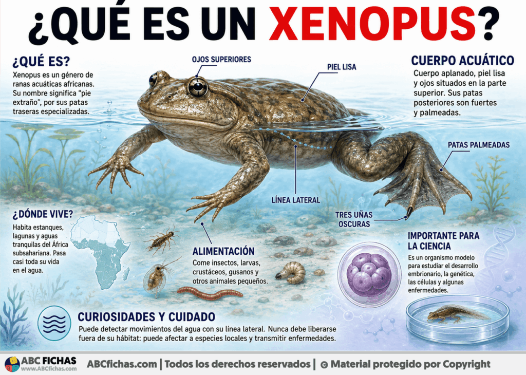 Infografia sobre ¿Qué es un xenopus?