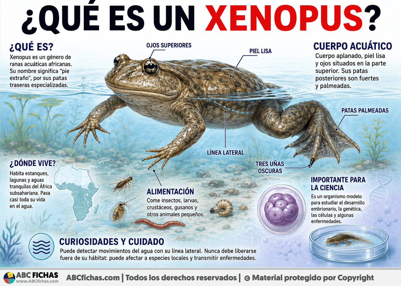 Infografia sobre ¿Qué es un xenopus?