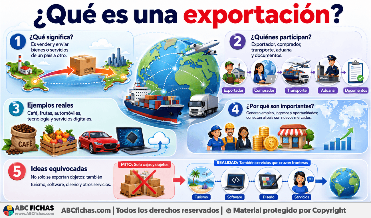 Infografia sobre ¿Qué es una exportación?