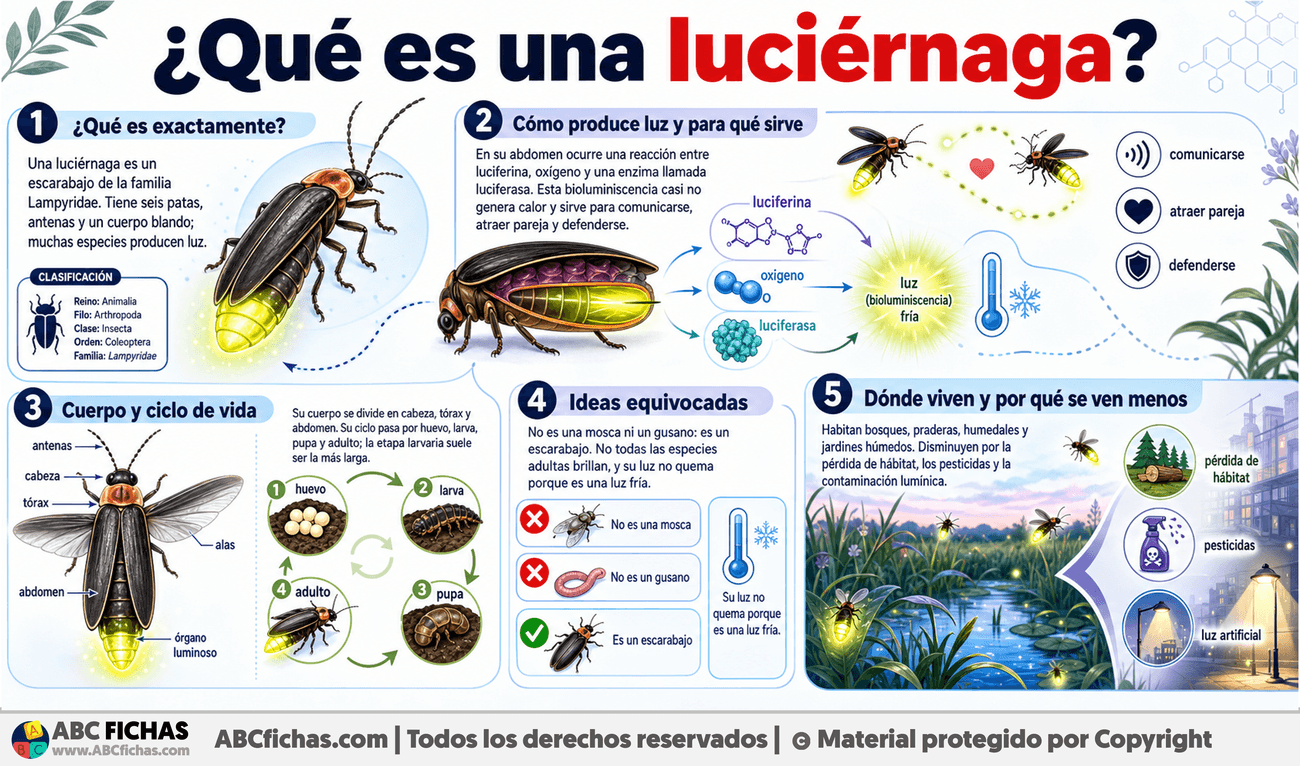 Infografia sobre ¿Qué es una luciérnaga?