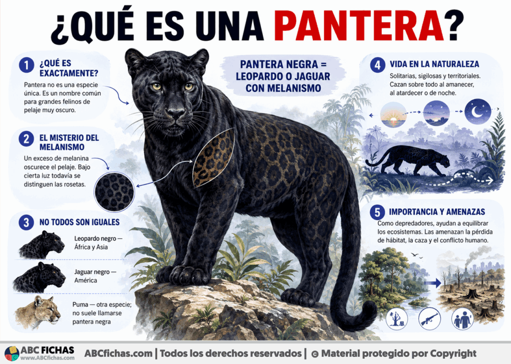 Infografia sobre ¿Qué es una pantera?