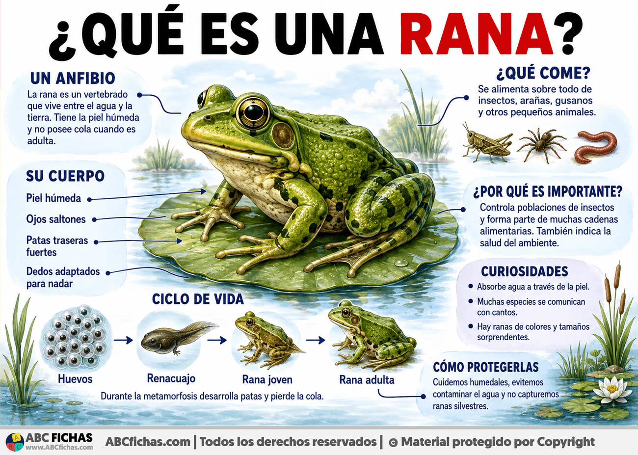 Infografia sobre ¿Qué es una rana?