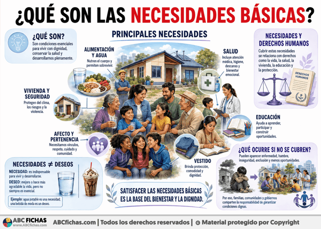 Infografia sobre ¿Qué son las necesidades básicas?