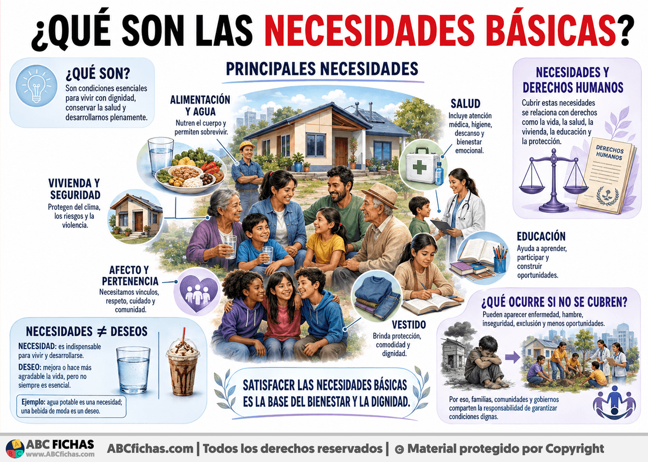 Infografia sobre ¿Qué son las necesidades básicas?