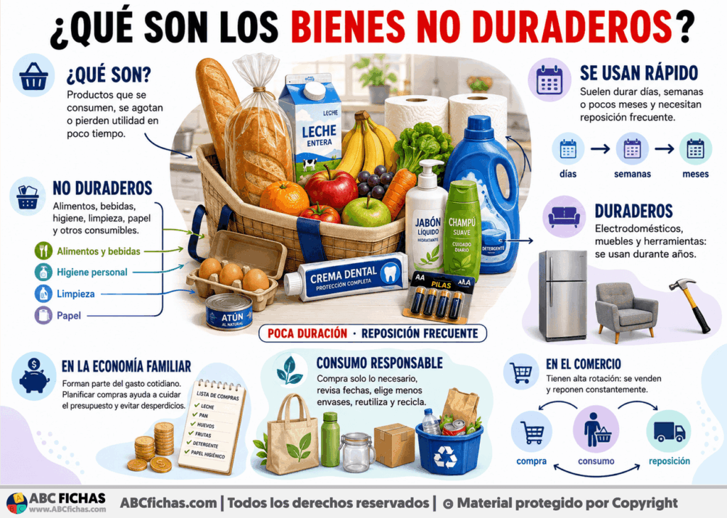 Infografia sobre ¿Qué son los bienes no duraderos?