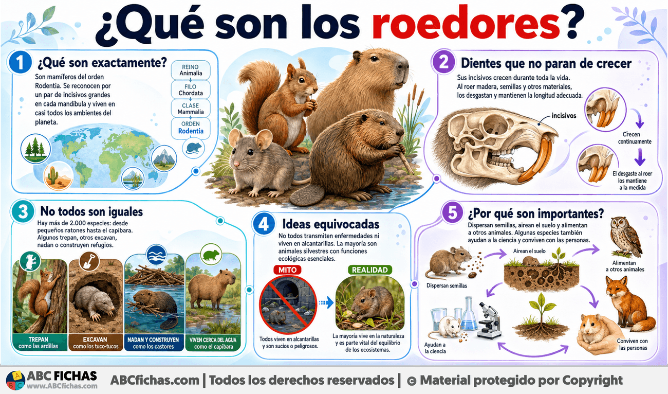 Infografia sobre ¿Qué son los roedores?
