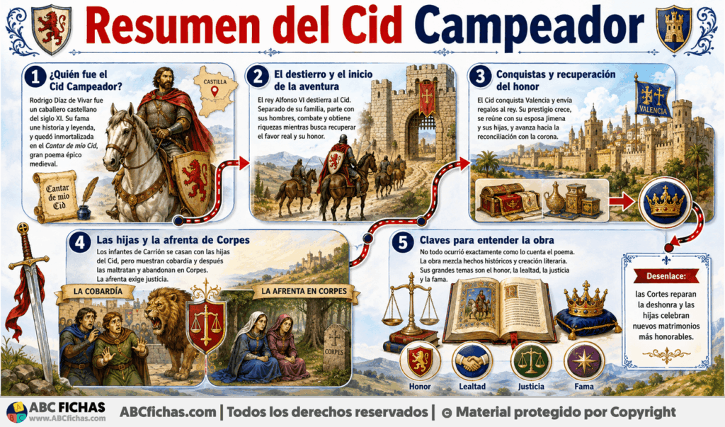 Infografia sobre Resumen del Cid Campeador