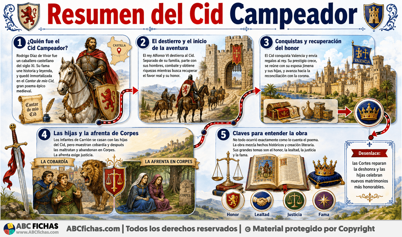 Infografia sobre Resumen del Cid Campeador
