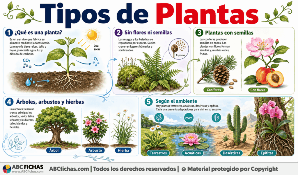 Infografia sobre Tipos de Plantas