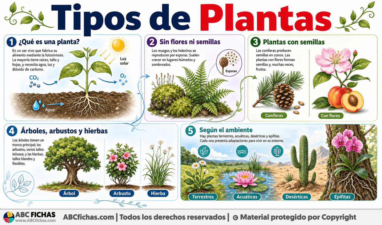 Infografia sobre Tipos de Plantas
